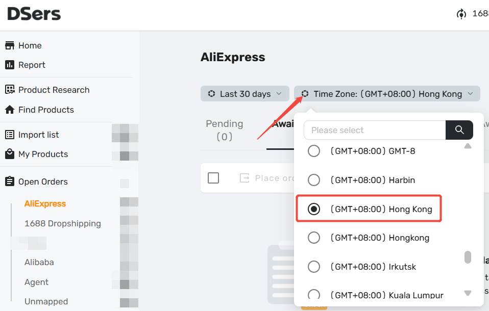 Default time zone in filter
