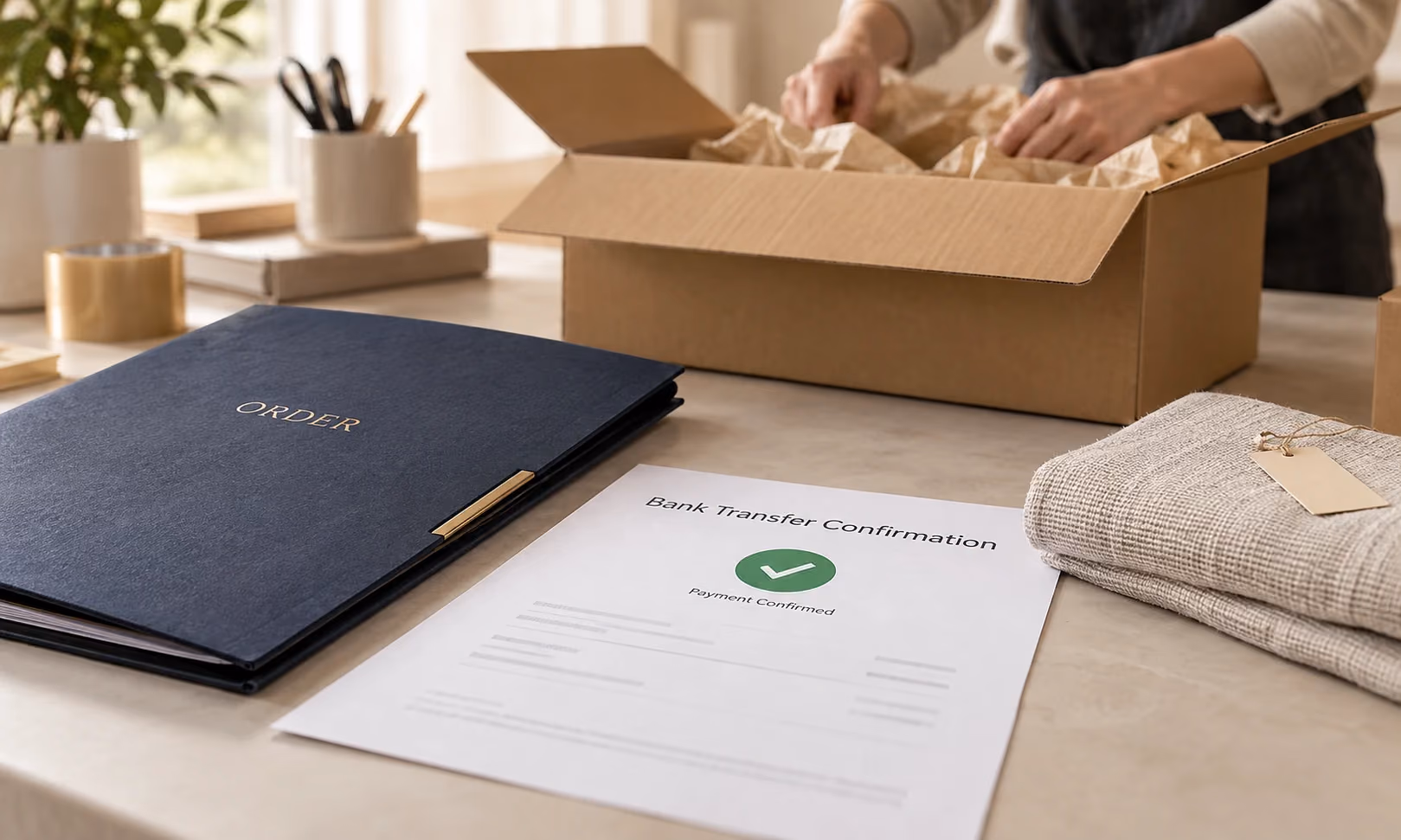 Confirmed payment and an order ready to continue toward shipment