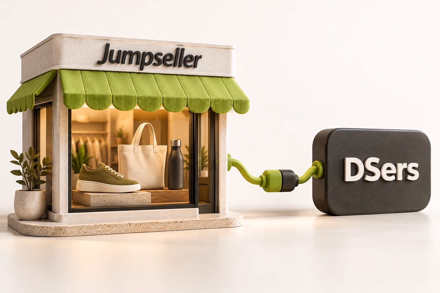 A Jumpseller storefront connects to DSers through a joined connector